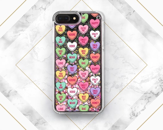 Rainbow hearts Romantic art Glitter case iPhone XS iPhone 8 Plus Valentines day iPhone X s9 case s9 case Galaxy phone case iPhone 7 Plus