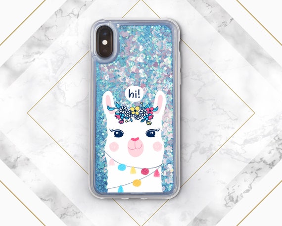 Cute llama iPhone cas alpaka Cute case iPhone XS Case for Samsung s10 Plus case Galaxy phone case iPhone 8 Plus Case with glitter iPhone X