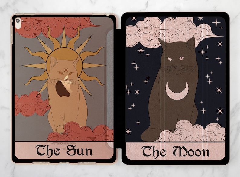 Tarotkortskonst Kattälskare gåva Svart magisk konst iPad-skal katt iPad smart-skal iPad mini 5-skal iPad Air 3-skal iPad mini 4 iPad-skal 9 7 bild 3