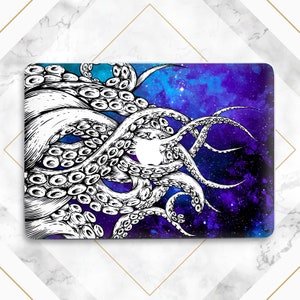 Tentacles art case Macbook case octopus Blue space art Clear plastic case Macbook case stars Ocean animal Stars Aesthetic sky marine animal