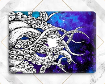 Tentakels kunst hoesje Macbook hoesje octopus Blauwe ruimte Macbook hoesje sterren Oceaan dieren Sterren Esthetiek Pro 13 M2 Pro 16 M5 Pro 14 Air 15 Air 13