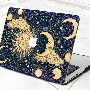 MacBook case moon Pro 16 case Vintage sun Golden glitter Rose gold case Pro 13 2019 MacBook Air 13 MacBook case bling MacBook 2020 Night image 5