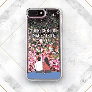Сustom Design hier Personalisierte Handyhülle Glitzer iPhone Hülle Name Initialen Monogramm iPhone 13 mini Hülle für Samsung iPhone 12 Pro
