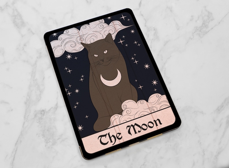 Tarotkortskonst Kattälskare gåva Svart magisk konst iPad-skal katt iPad smart-skal iPad mini 5-skal iPad Air 3-skal iPad mini 4 iPad-skal 9 7 bild 5