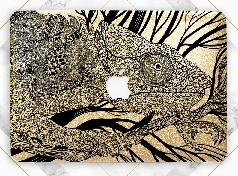 Chameleon Genuine Free Shipping Art Ornamental Case Macbook P Glitter