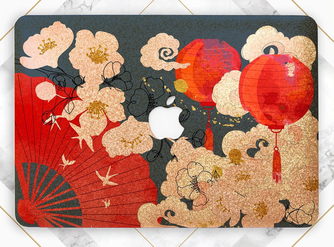Japanese Art Case MacBook Case Aesthetic MacBook Case Glitter Elegant ...