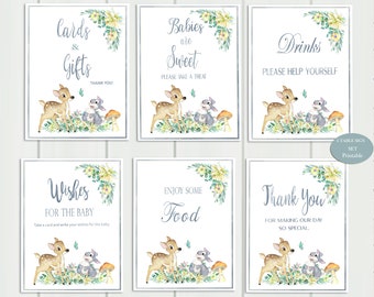 Bambi Baby Shower Signos Imprimible Baby Shower Decoracion Etsy
