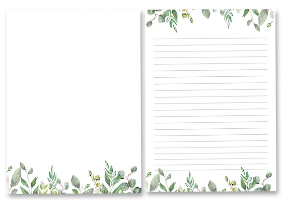 Stationery Writing Paper Printables Letter paper 5x7 | Etsy