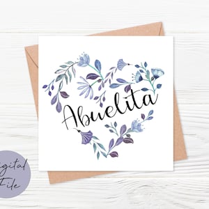 Abuelita Card, Happy Mothers Day, Feliz Cumpleaños ABuelita, Abuela Card, Abuelita Verjaardagskaart, AFDRUKBAAR