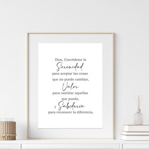 Spanish Serenity Prayer , Oración De La Serenidad, Christian Prayer ...