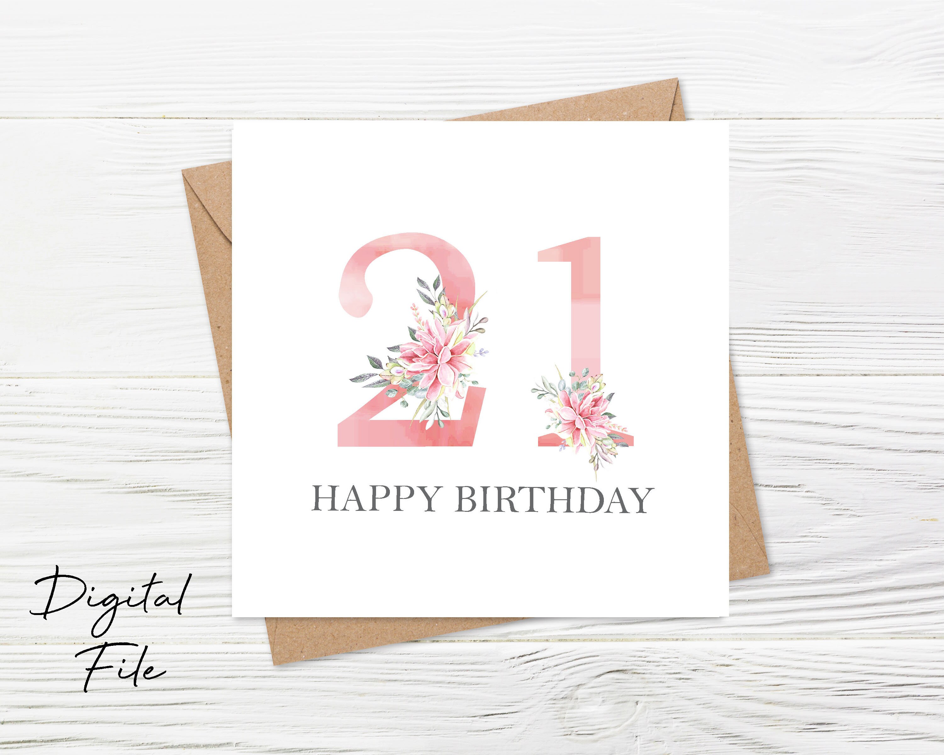 21th Birthday Card 21th Birthday Card Printable Spanish 21th - Etsy