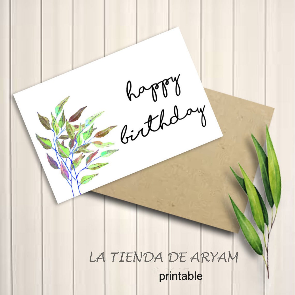 printable birthday card for him happy birthday watercolor