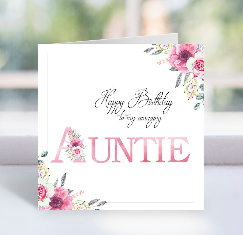 Happy Birthday Auntie Birthday Card for Auntie Birthday Card Etsy