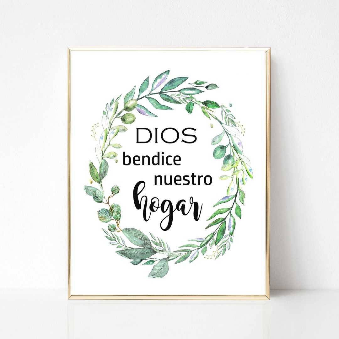 Dios Bendice Nuestro Hogar Printable Spanish Bless Our Home Etsy