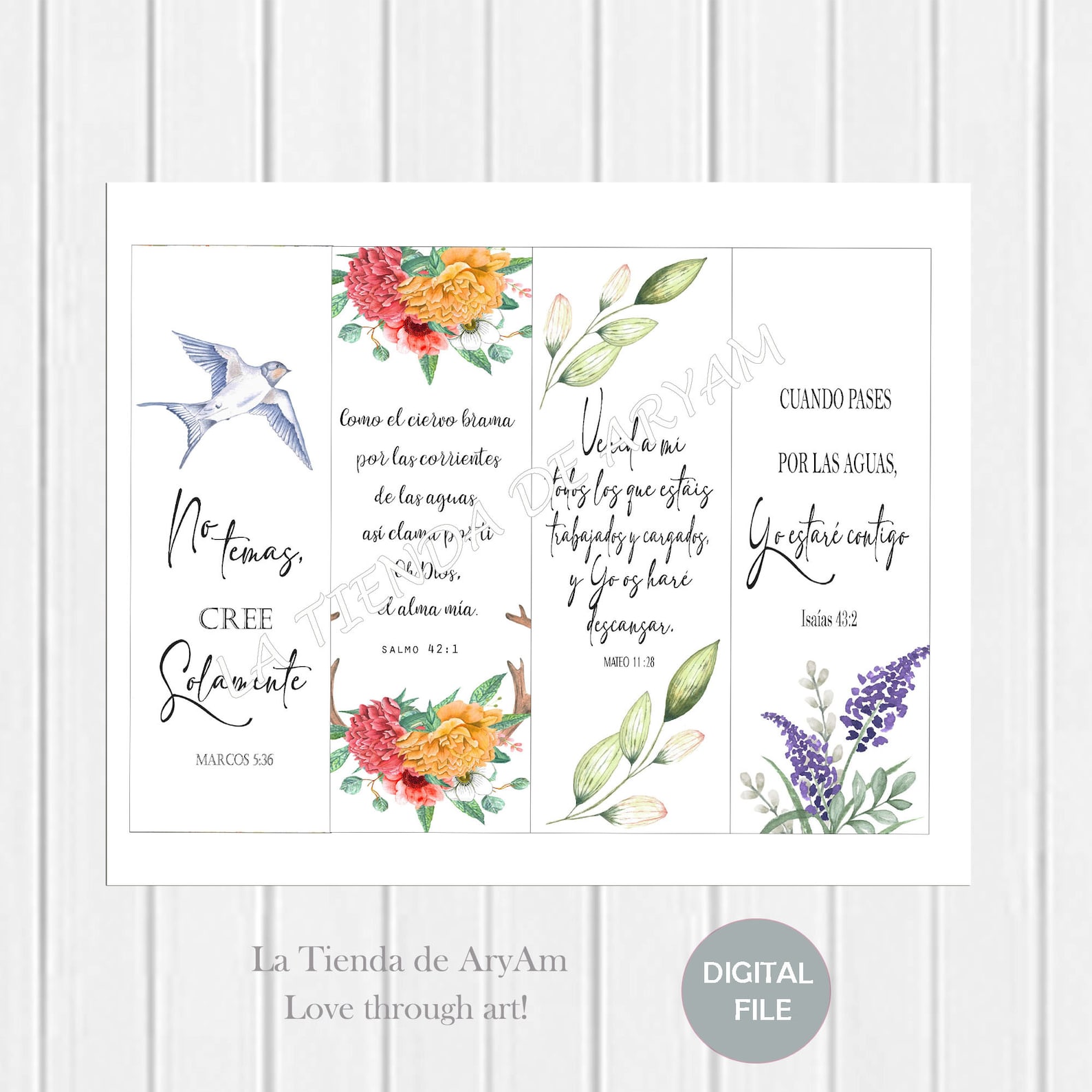 Spanish Bible Bookmarks Printable Set of 8 7 x 2.5 Inches Etsy España