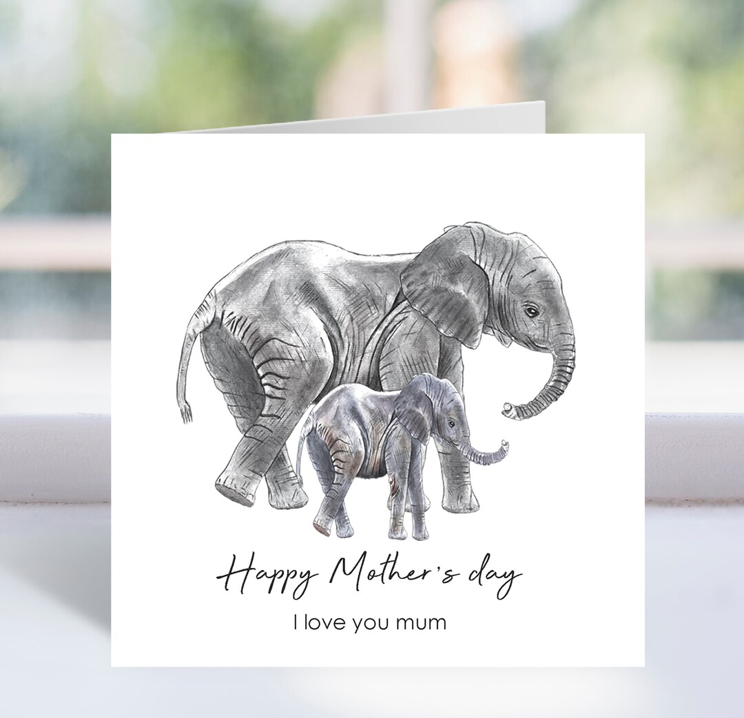 Elephant Mother's Day Card, Mother's Day Card for Mum, Mother Day ...