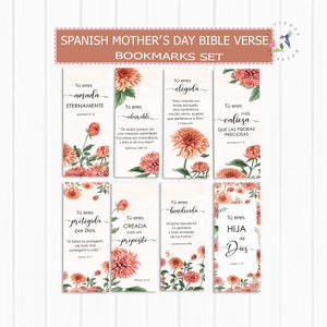 Spaanse Bijbelbladwijzers, Spaanse christelijke geschenken voor vrouwen, Instant Download, Bookmark Inspirerende Art Journal, Spaanse moeder's bladwijzer