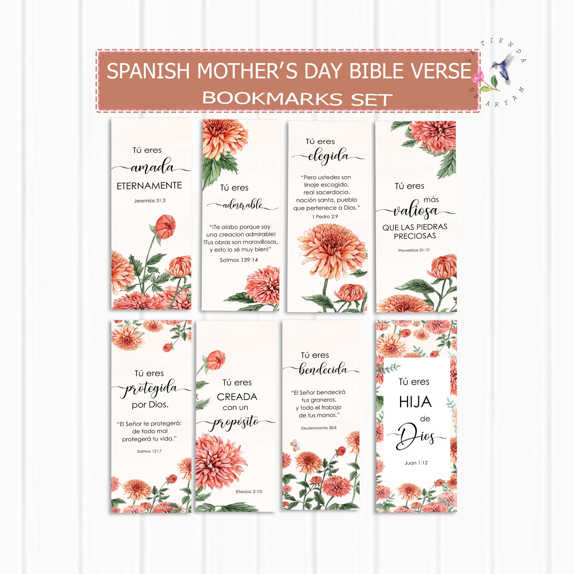 Mothers Day Bible Verses Bookmarks KJV, Christian Mothers Day