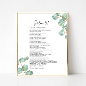 Salmo 91 En Espanol Wall Decor - Psalm 91 Cuadro - Christian Wall