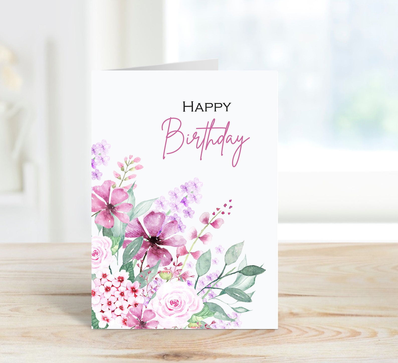 Happy Birthday Card Birthday Card Printable 5x7 Greeting - Etsy