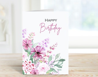 Happy Birthday Card, Birthday Card Printable, 5x7 Greeting Card, Happy Birthday, Sister gift, Printable Sister Card