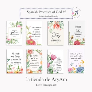 Spanische Verheißungen Gottes, Promesas de Dios, Spanische Bibelvers Tags, Spanische Frauen Bibelvers, Spanische Muttertag, Spanische Frau Geschenk