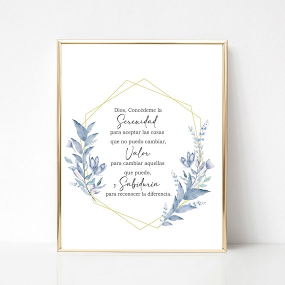 Spanish Serenity Prayer Oración De La Serenidad Christian - Etsy