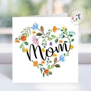 Moeder kaart, Happy Mothers Day, gelukkige verjaardag moeder, cadeau voor moeder, moeder verjaardagskaart, hart moeder kaart, afdrukbaar