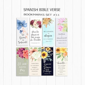 Signets bibliques espagnols, imprimables 8, 7 x 2,5 pouces, téléchargement immédiat, carnet d'art inspirant de signets, cartes des Écritures espagnoles