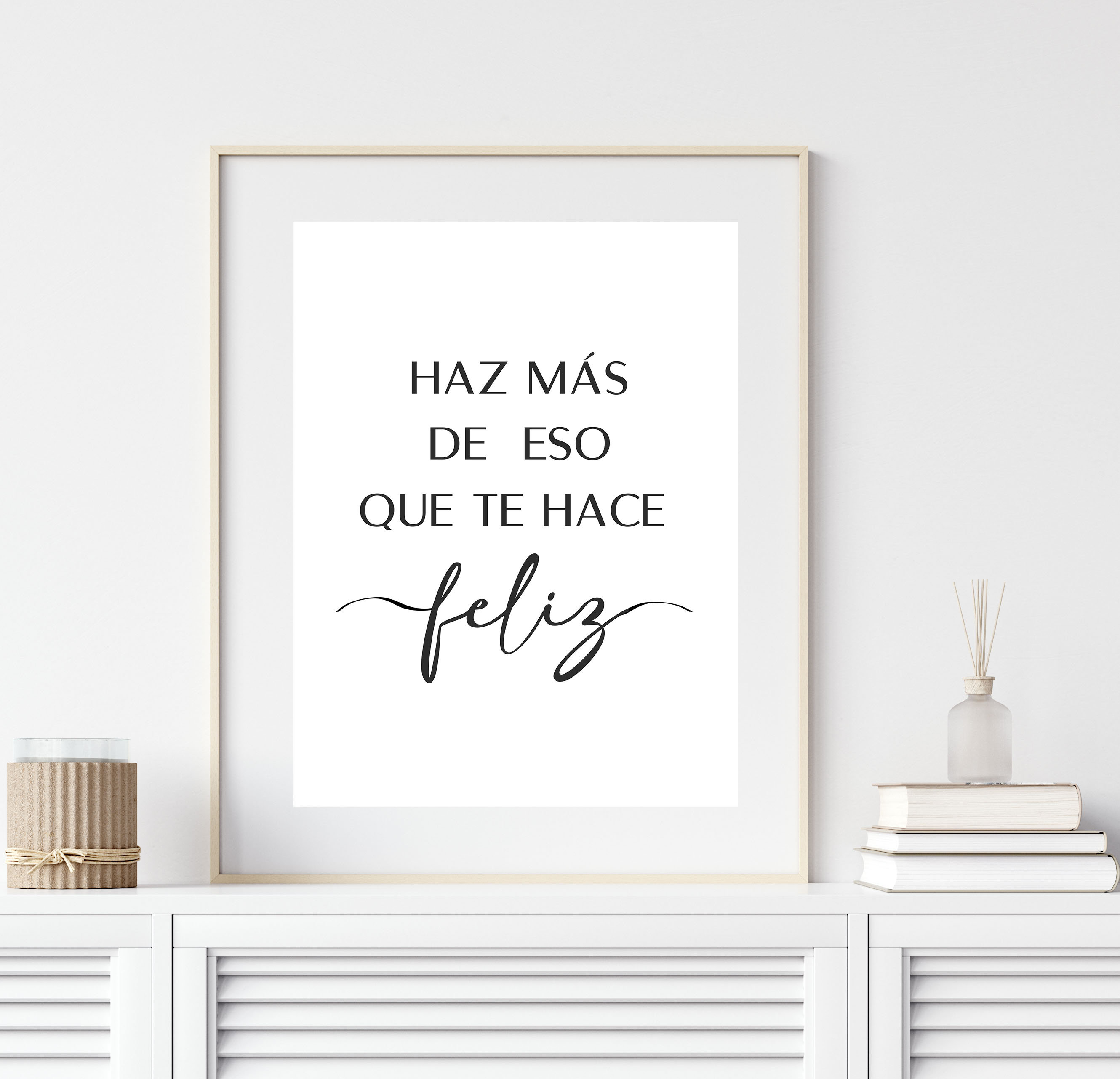 Haz mas de eso que te hace feliz Spanish Quote Spanish Inspirational Quotes Prints Spanish Motivational Poster Printable Etsy Mexico