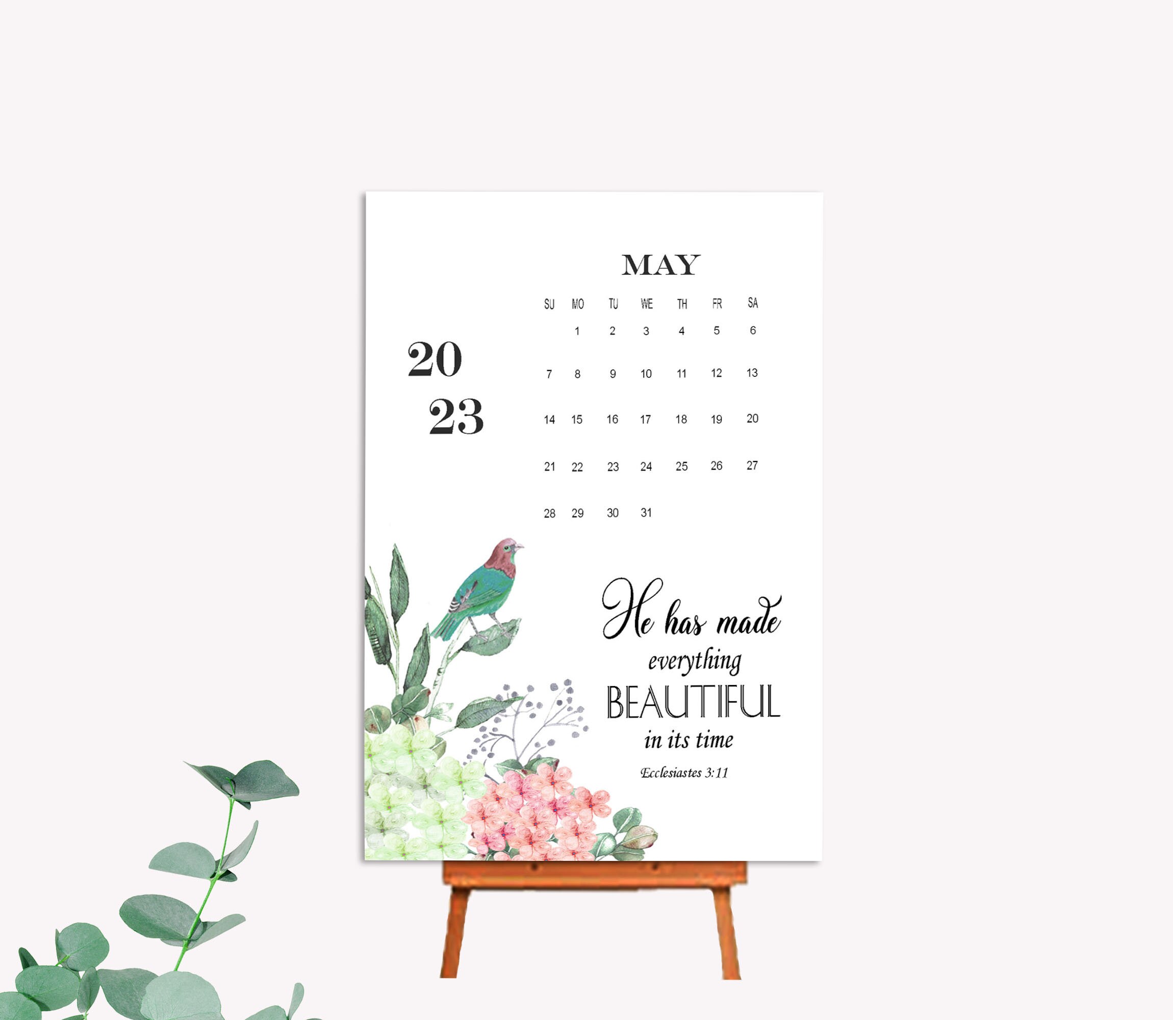 Bible Verse Calendar Desk Calendar 2023 Calendar Printable Etsy