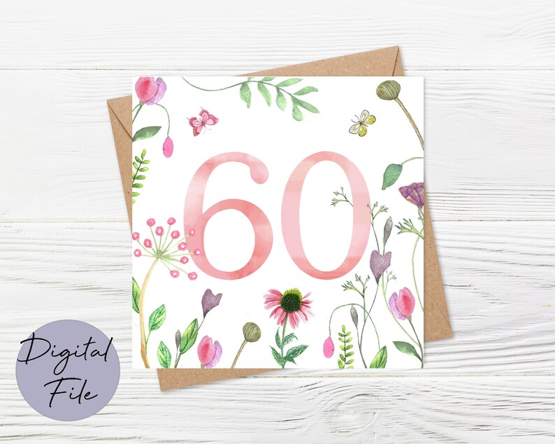 60th Birthday Card Printable 60th Birthday Card 60th - Etsy