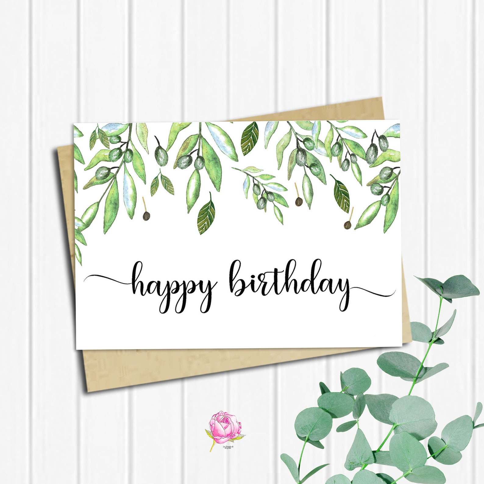 printable birthday card for him happy birthday watercolor etsy