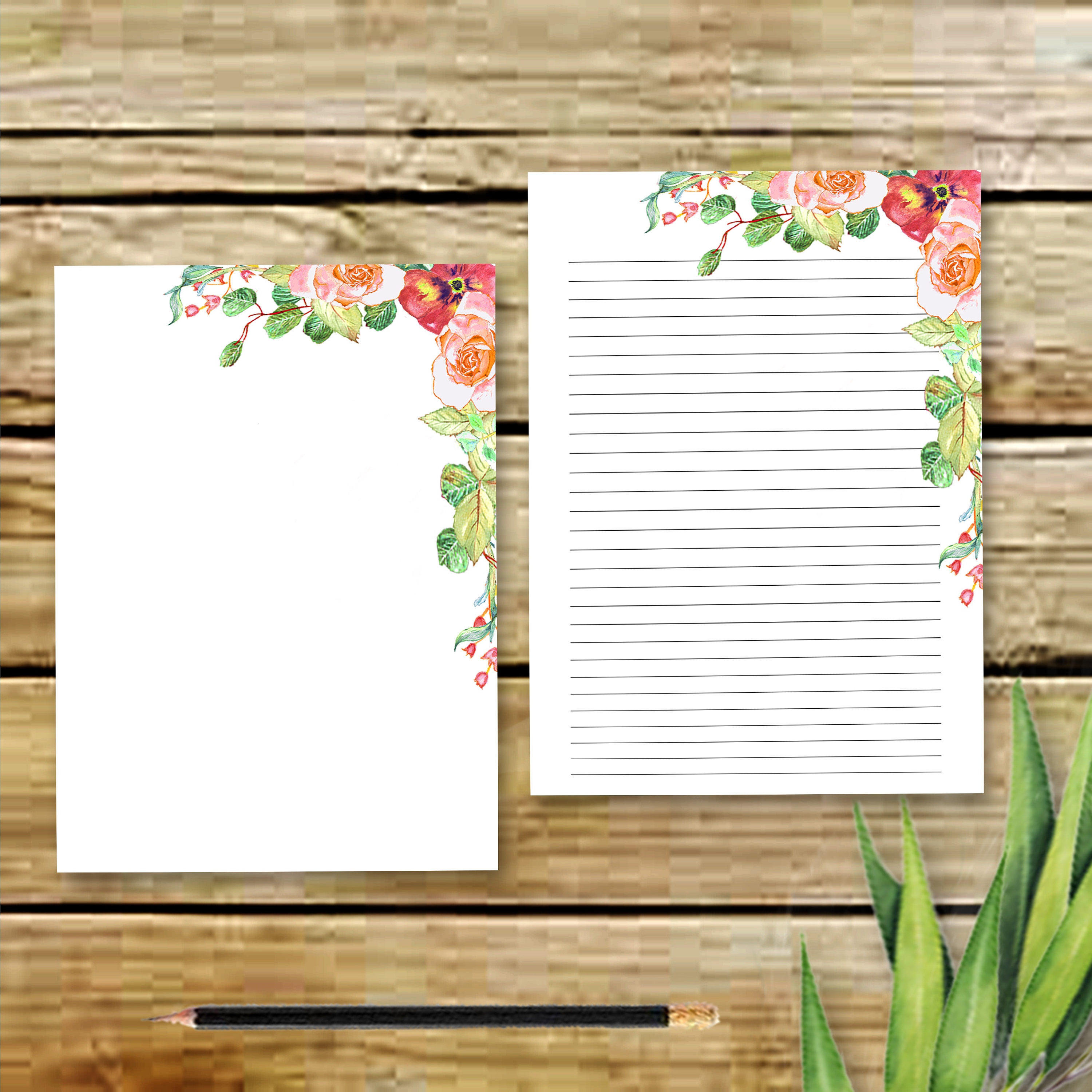 stationery writing paper printables letter paper 85 x 11 etsy