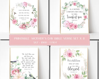 Printable Women Bible Verse Set, Set x8 Mother's Day Bible Verse, Mother's Day Bible Verse Bundle, Mother's Day Gift
