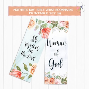 Printable Bible Verse Bookmarks, Mother's Day Bible Verses Bookmarks ...