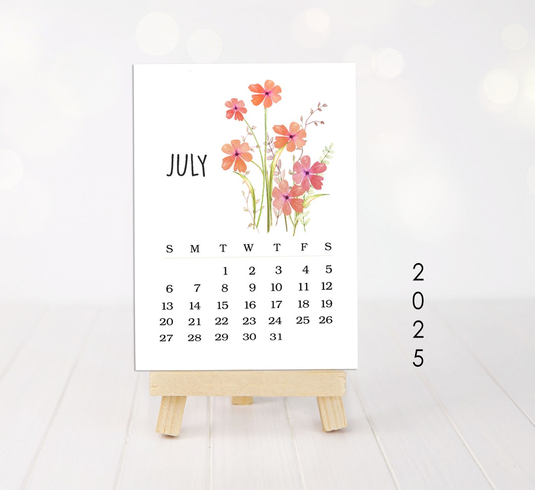 Printable 2025 Calendar, Wildflowers Calendar, Monthly