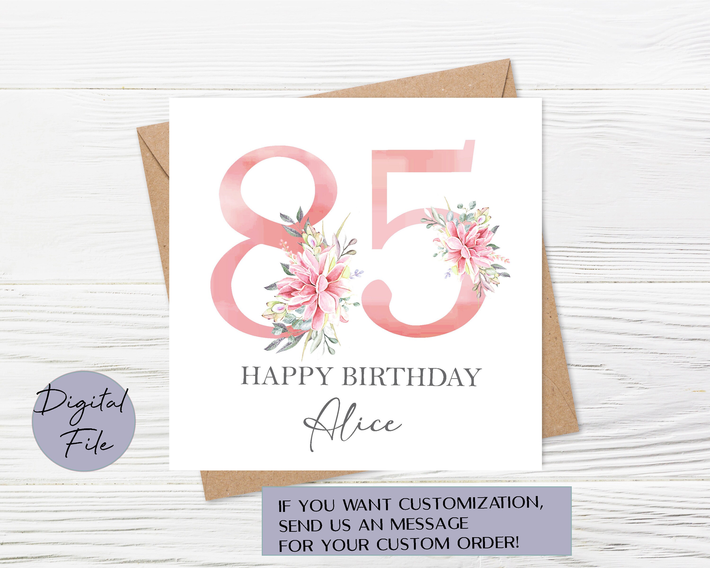 85th Birthday Card PRINTABLE 85th Birthday Card Printable - Etsy UK