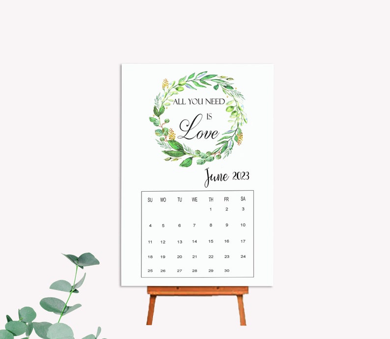 Printable 2023 Quote Calendar Quote Desk Calendar Monthly Etsy