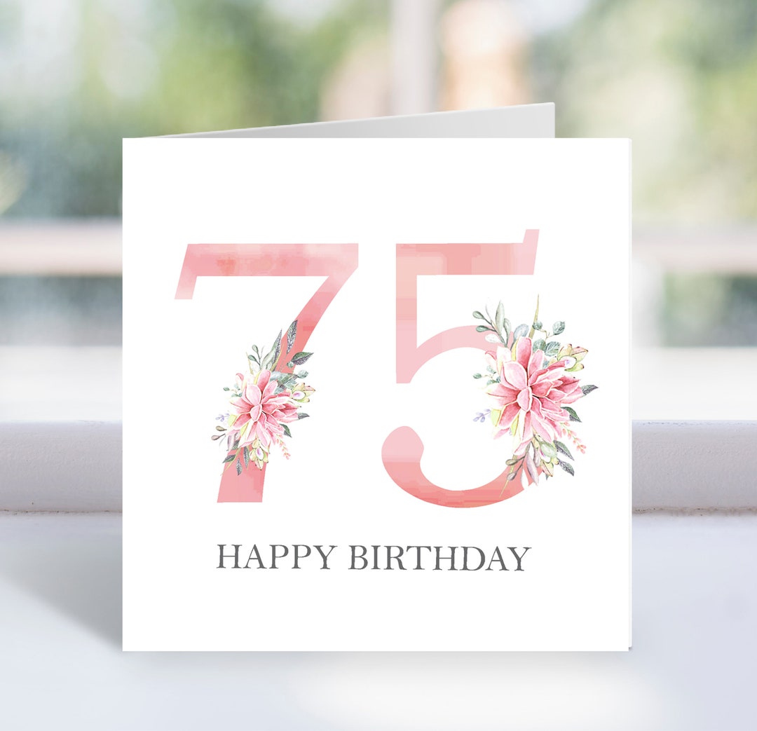 75th Birthday Card, 75th Birthday Card Printable, Personalised 75th ...