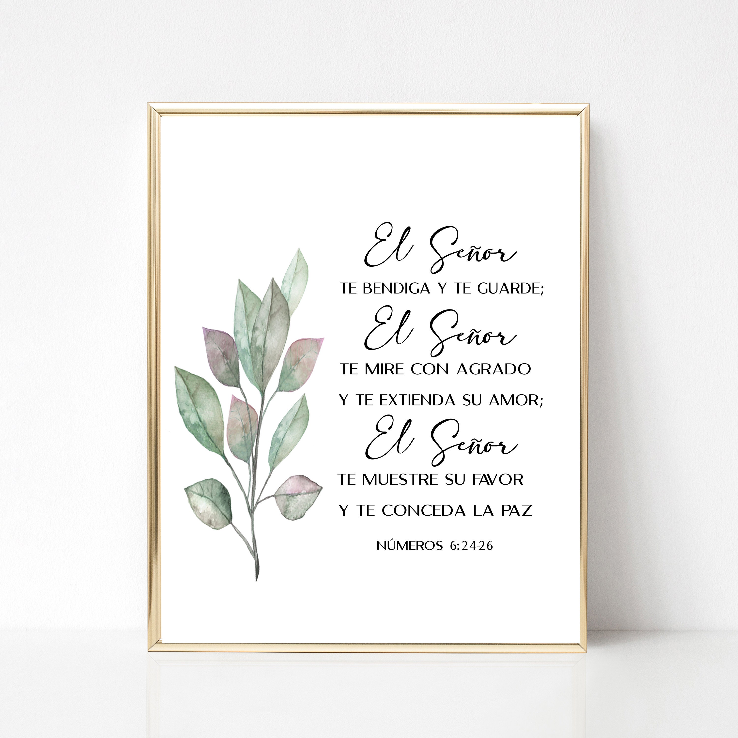 Spanish Bible Verse Números 62426 Spanish Number 6 2426 Etsy Denmark