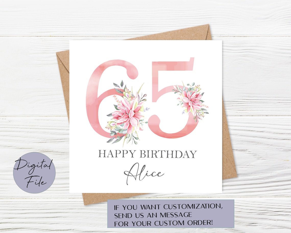 65th Birthday Card PRINTABLE 65th Birthday Card Printable - Etsy