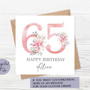 65th Birthday Card, PRINTABLE, 65th Birthday Card Printable, Spanish ...