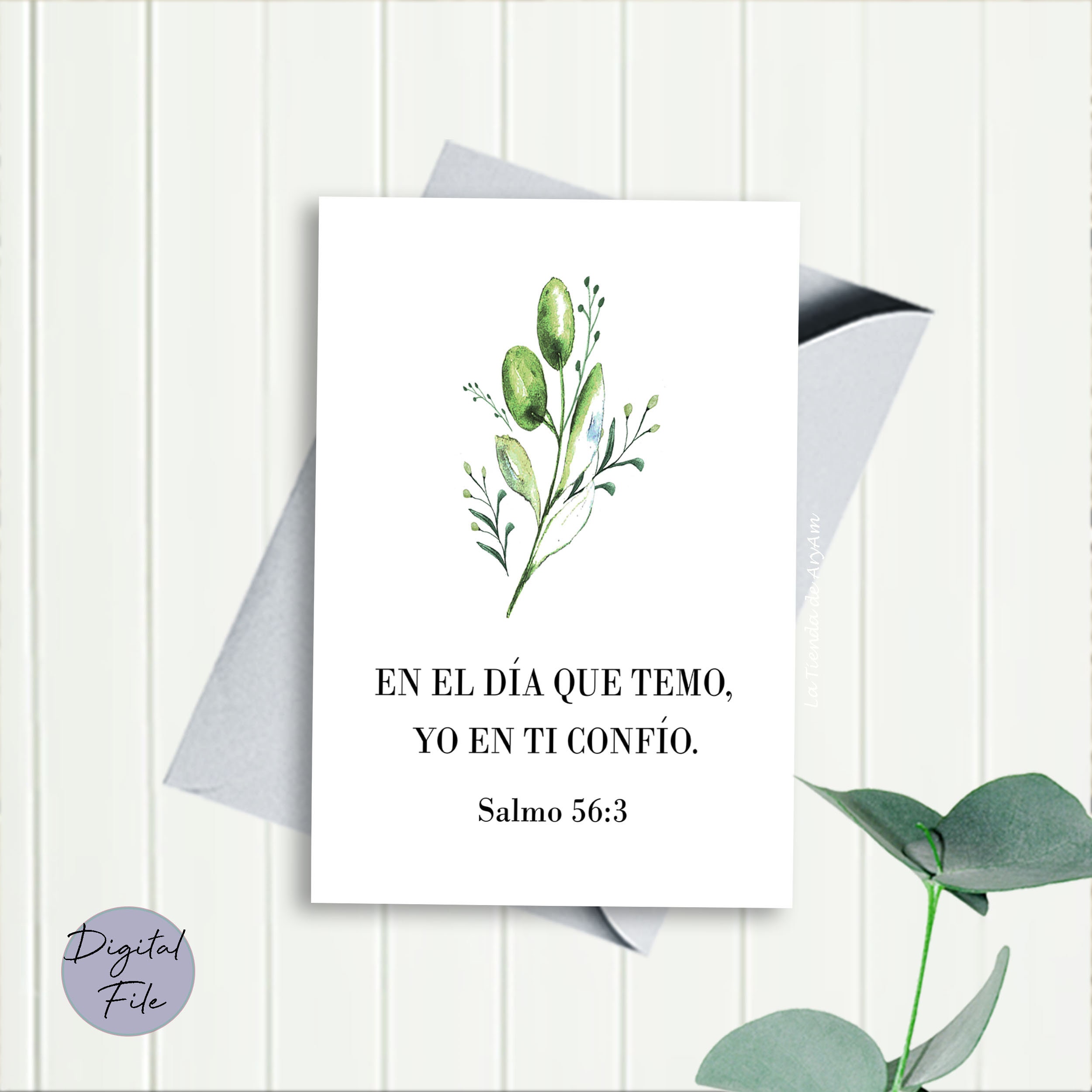 Spanish Psalm 56:3 En El Día Que Temo Yo En Ti Confío Verso - Etsy