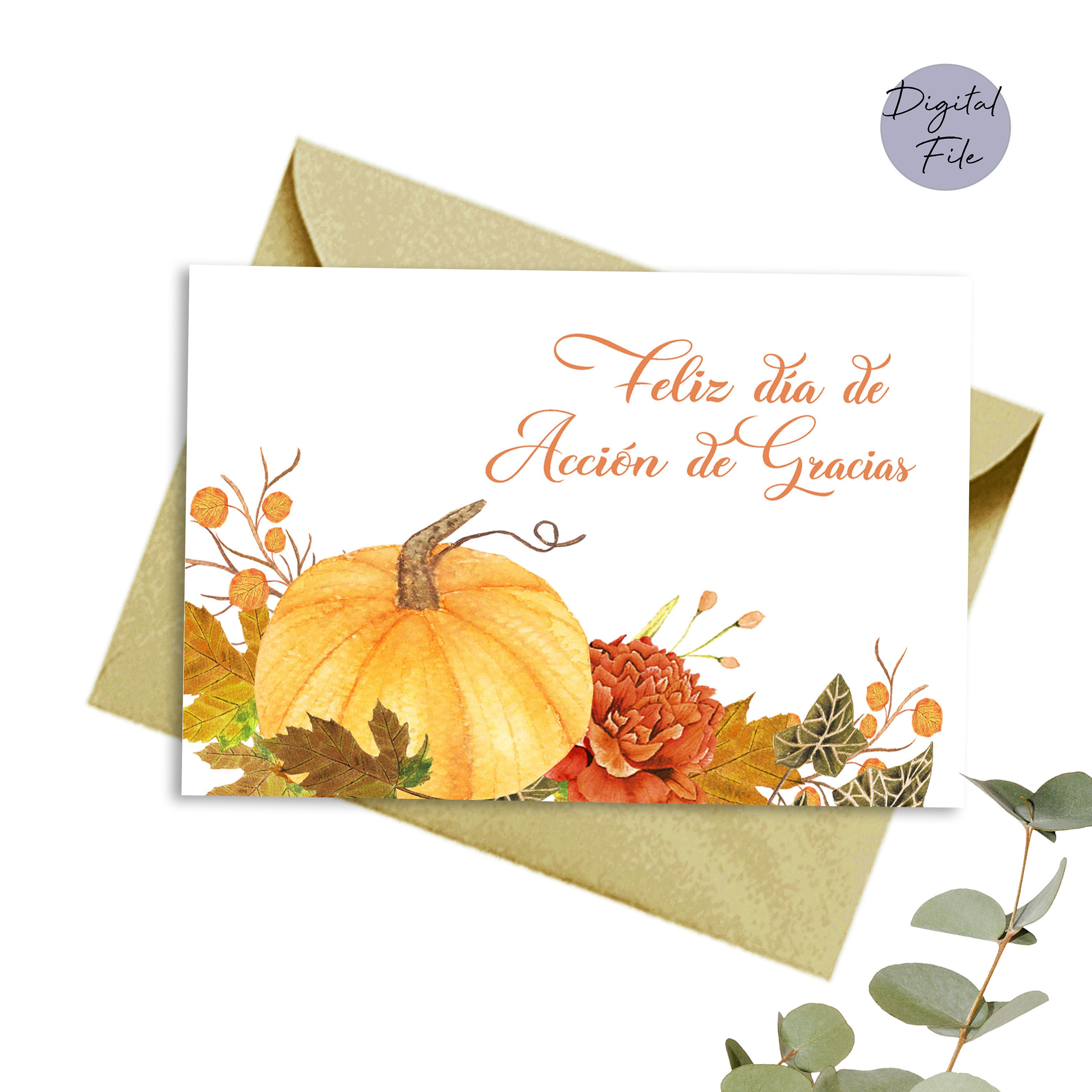 Feliz Día De Acción De Gracias Card Spanish Thanksgiving Etsy