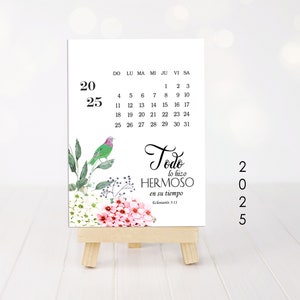Spaanse bijbelvers kalender bureaukalender 2025 kalender afdrukbare maandkalender bijbelvers afdrukbare 2025 4 x 6 kalender
