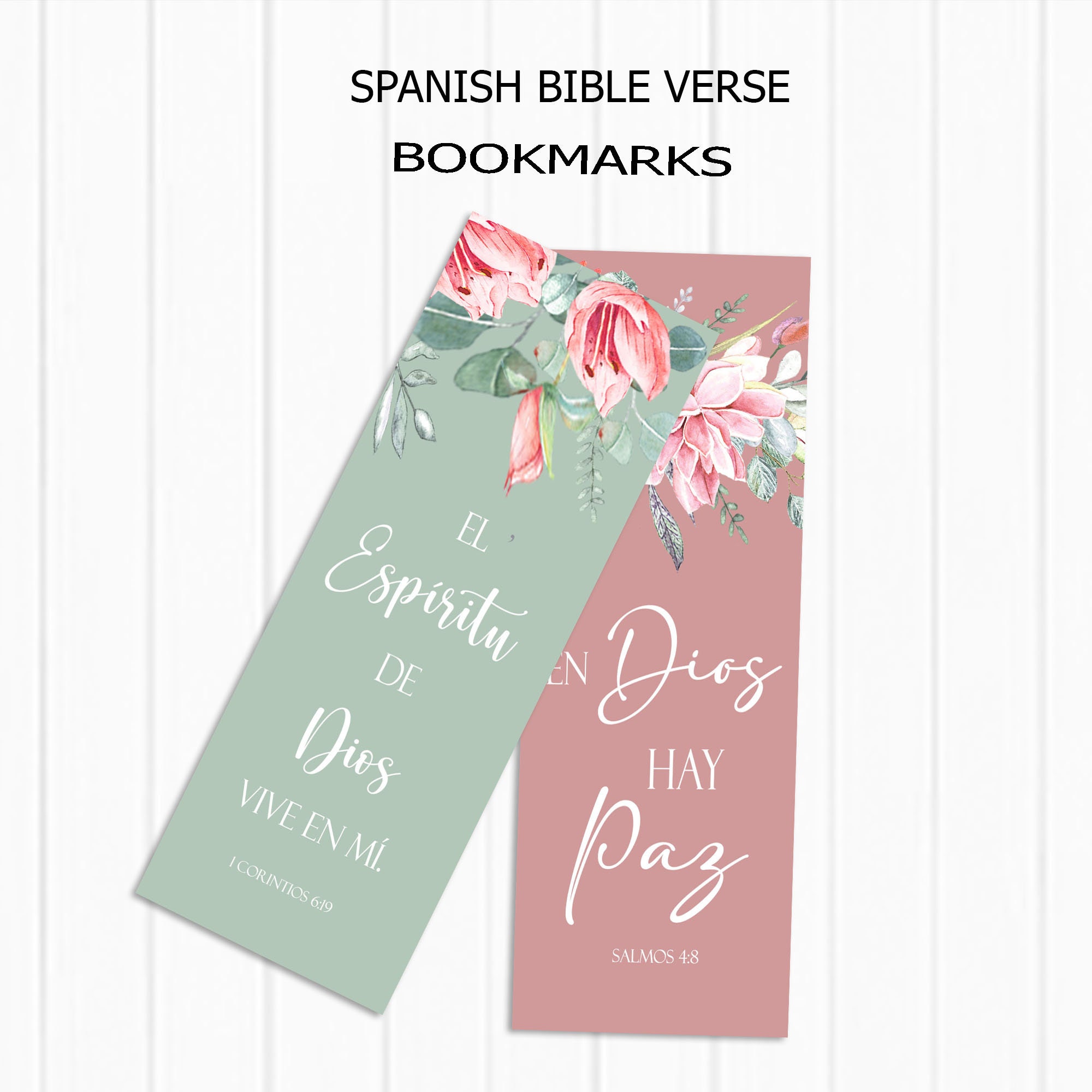 Spanish Bible Bookmarks Printable Set of 8 7 X 2.5 Inches Etsy