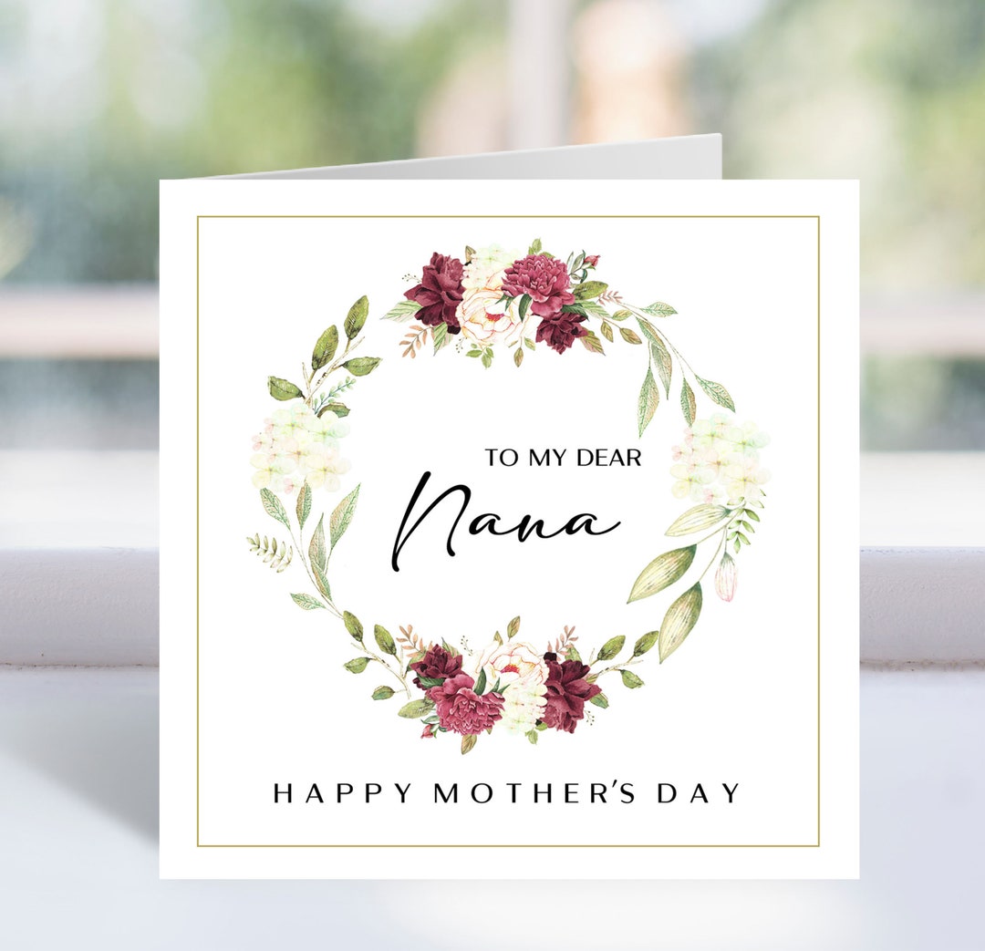 Happy Mother's Day Nana Printable, to My Nana Card, Gift for Nana ...