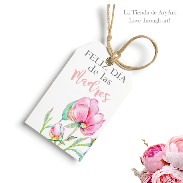 Spanish Happy Mother's Day card, Feliz dia de las madres,PRINTABLE Gift Tags, Gift for mom, Mother's Day tag, Spanish