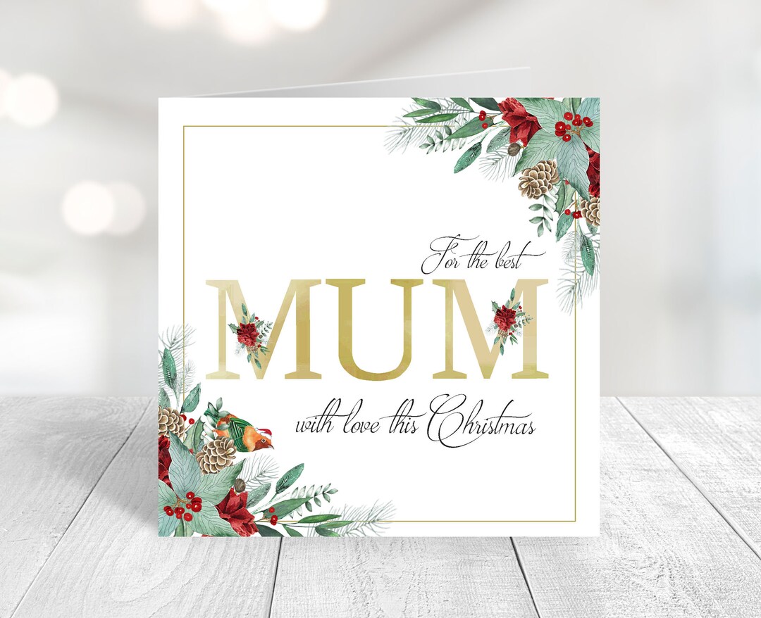 Merry Christmas Mum, Printable Mum Christmas Card, Mum Christmas Gift ...